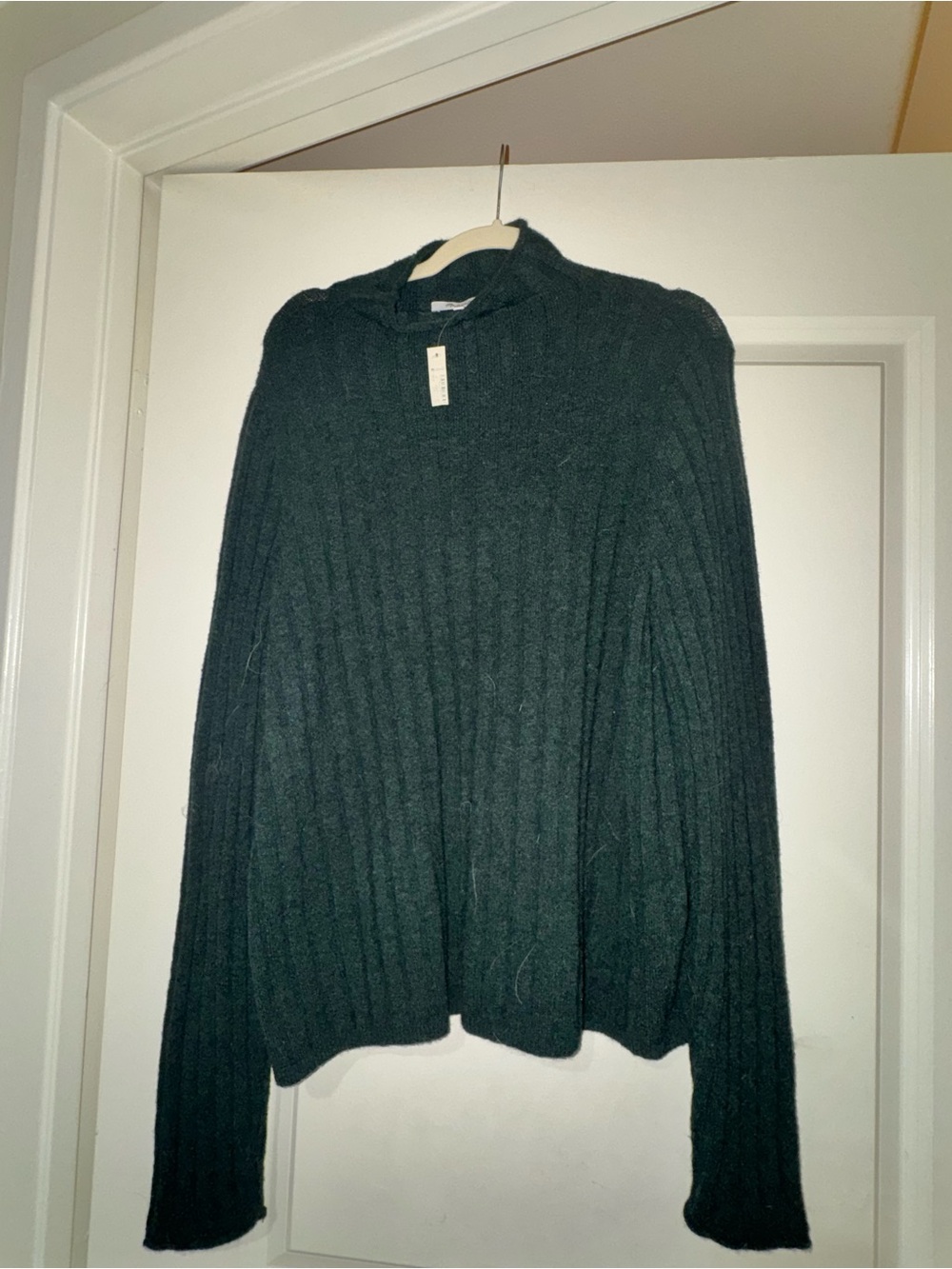 Madewell Green Ribbed Mockneck Sweater